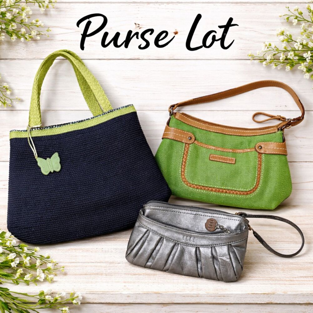 3 Pc Purse Lot Bundle Liz Claiborne Tote Kim Rogers Shoulder Bag ELLE Wristlet